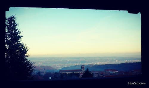 View of the village Pélussin and the Rhone Valley / Vue sur Pélussin et la vallée du Rhône #parcdupilat #pelussin #rhone #valley #view #church #eglise #village #sky We are a #digitalnomad #family, currently in #pilat, near #condrieu (#france) This #photo