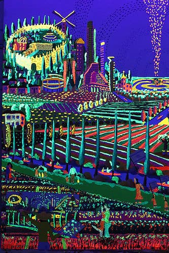 Phosphorescent painting Glowing at night in  ציורים זוהרים בלילה  ultraviolet light