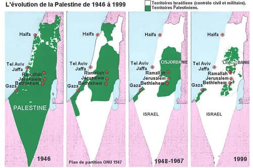 La conquête de la Palestines - Evolution de l'occupation Israëlienne (de 1946 à nos jours)