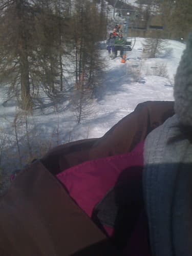 on the ski lift