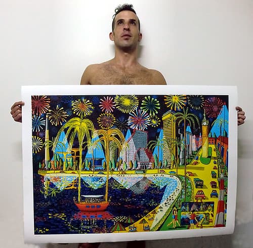 Signée et numérotée gravures de tableaux imprimés naïfs signée et numérotée artiste Raphael Perez populaire peintre coloré grandes images image