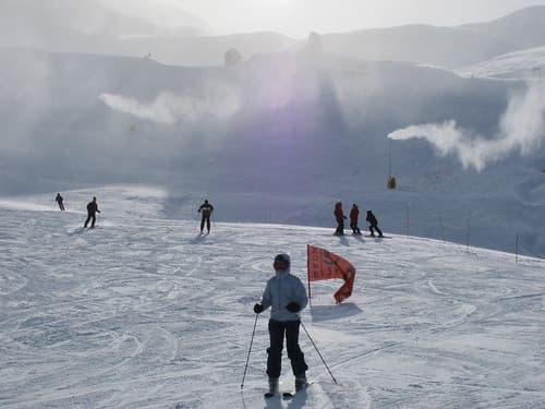 Skiing on Coronet Peak