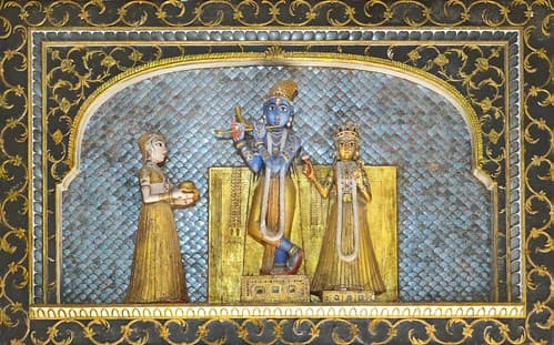 Krishna jouant de la flûte (Bikaner, Inde)