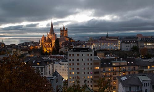 Lausanne au crépuscule