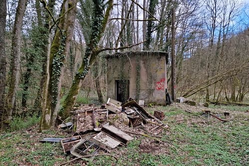 Littering near a ruin