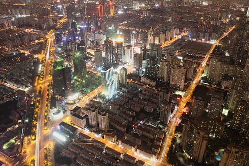 Shanghai - Vue sur Pudong depuis le World Financial Center