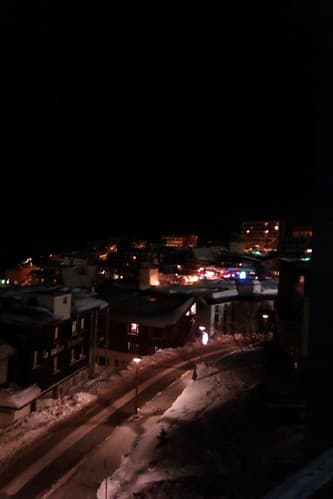 Snowy Road at night