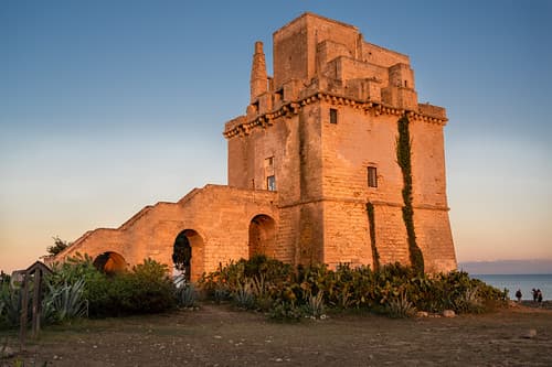 Defensive tower Torre Colimena in Apulia, Southern Italy