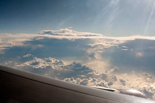 on the plane, getting closer to Mauritius