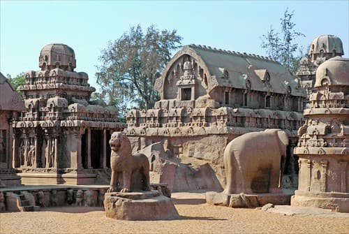 Les temples monolithes (Mahabalipuram, Inde)