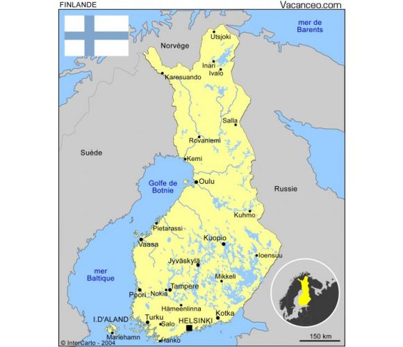 Carte Finlande sur Vacanceo.com