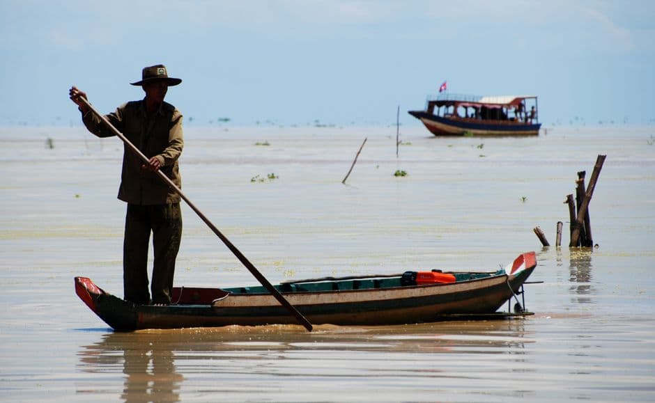 Album photo coucher de soleil sur le Tonlé Sap