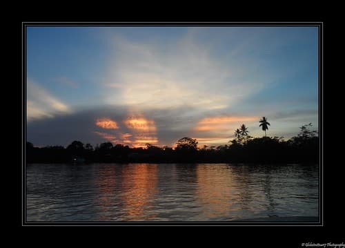 Coucher de soleil sur la Kinabatangan River- Sabah- Borneo- Malaisie- Malaysia