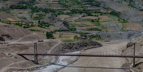 On the road along the Panj River, Tajikistan