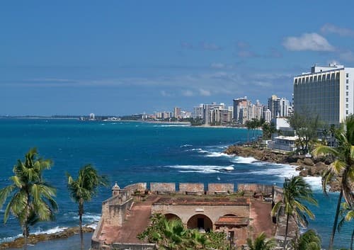 Puerto Rico (San Juan) Coastal view of new part of San Juan
