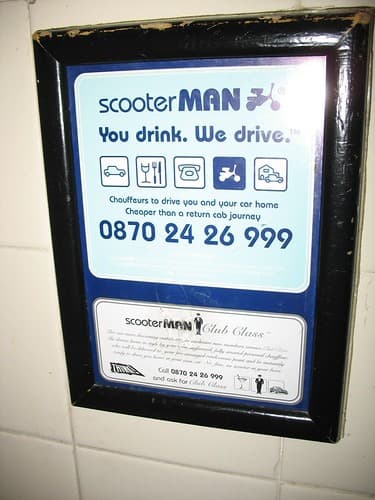 Scooter Man. You drink. We drive. South Kensington, London