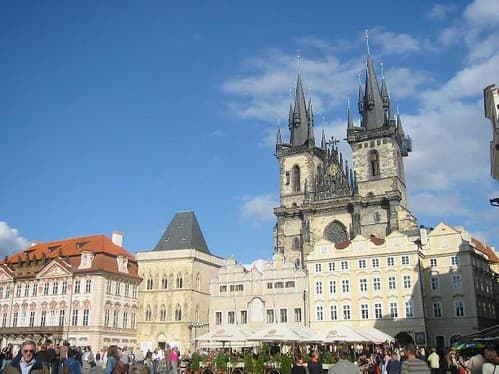 Tyn Church seen from Old Square - Prague