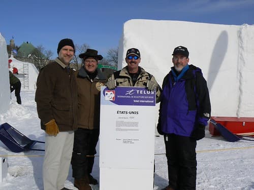 Consul General Fetter & the U.S. Ice Sculpture Team at the Quebec City Winter Carnival