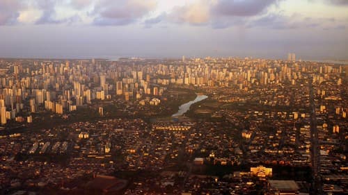 Recife - Foto aérea ao pôr do sol / Aerial photo at sunset