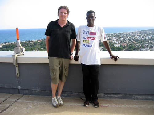 On top of the tallest building in Lomé, Togo.