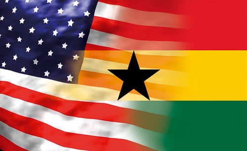 Ghana Black Star and Stars and Stripes - Obama in Ghana