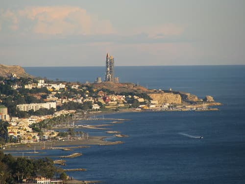 Looking Eastward on the Costa del Sol from the Center of Malaga, Spain
