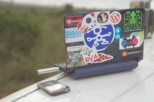 Connecting to the internet in Nairobi national park