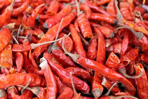 Goa, Mapusa, Piments sur un marché