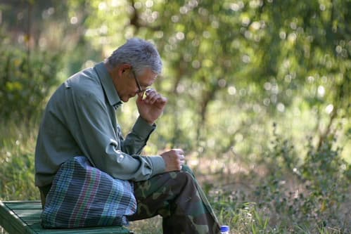 Man in het park, Chisinau, Moldavië, 2008