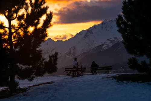 sunset crans montana