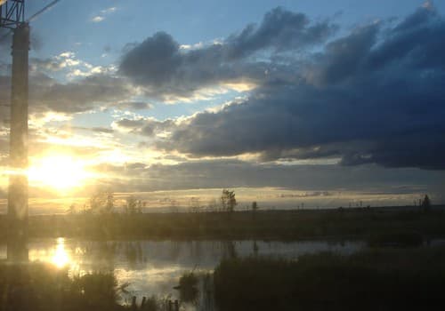 Sunset sky from the window