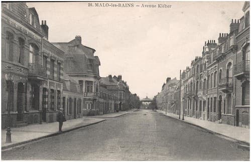 Postcard: Malo-les-Bains - Avenue Kleber, sent 30 April 1915
