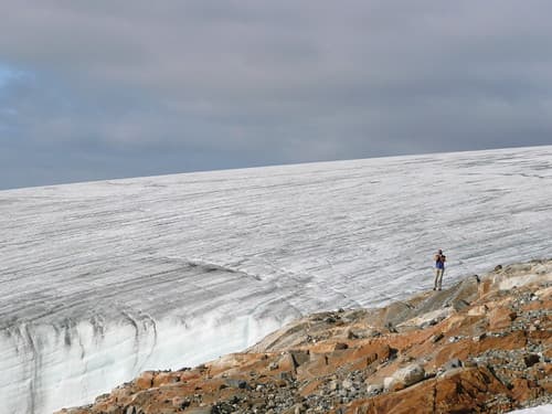 Smile, we crossed the glacier