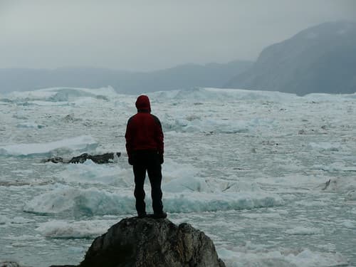 Looking over the arctic waters