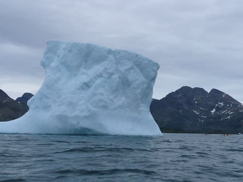 Kayaking near floating ice