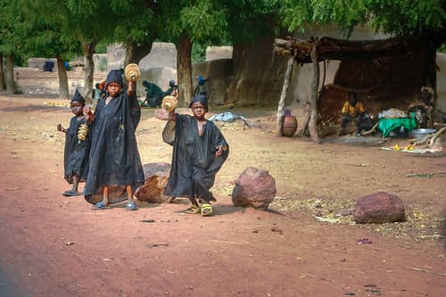 Freshly circumcised boys in Mali celebrating the event.