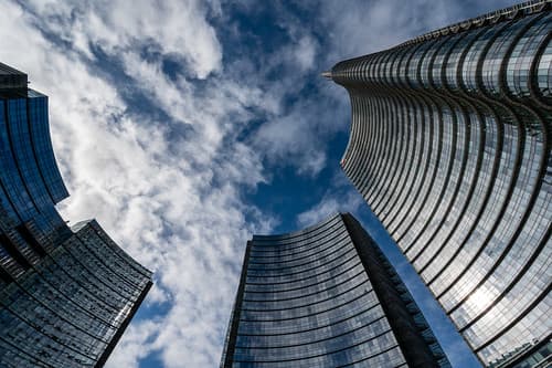 Unicredit bank building in Milan, Italy