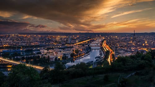 Sunset over Rouen, Normandy, France