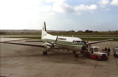 Tunisavia BAe-748 6V-AEO at Malta 1981