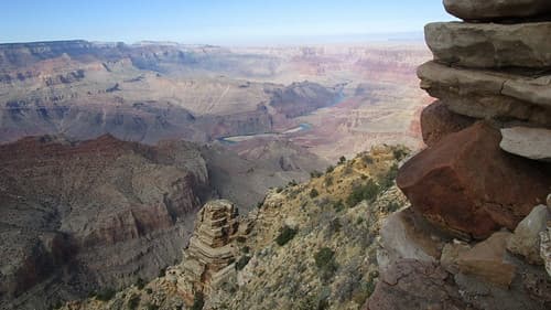 Arizona - Grand Canyon: A unique view: from the Desert View Point overlook the view to the north