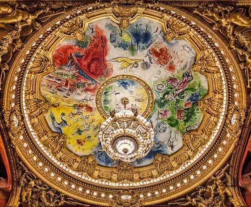 Paris France - Ceiling of the Palais Garnier - Monument