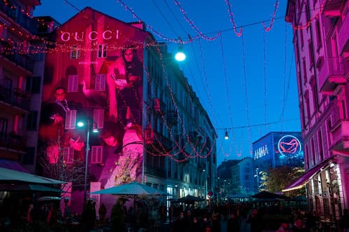 Fashion capital Milan, Italy, in pre-festive lighting