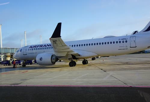 Air France A220-371, F-HPNJ, named Le Touquet Paris-Plage, MSN 55281 (05/2024), as AF 1410 Paris (CDG) - Hamburg (HAM), Flight time: 1:07