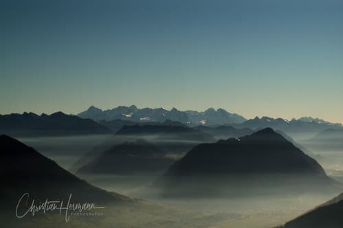 evening in autumn, alps, Switzerland