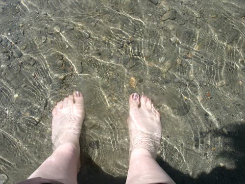 My feet in the lake, Relais du Saint-Bernard, Martigny, Switzerland