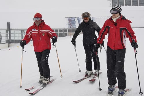 Walking to the lift