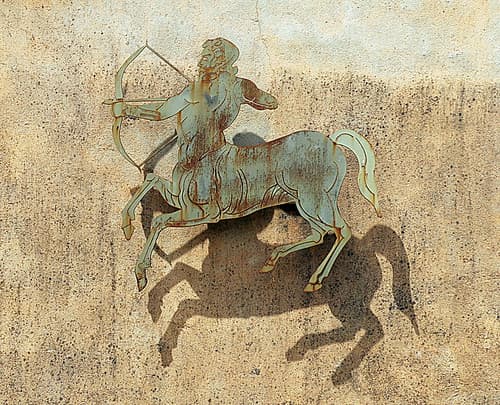 Centaurs: A two-dimensional bronze sculpture, Tourtour, Var, France