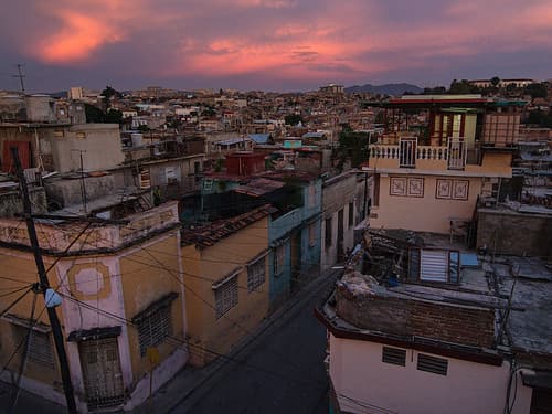 Santiago de Cuba at dusk.