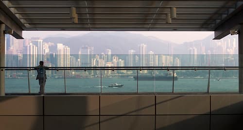 Tourist Snapping Hong Kong Island