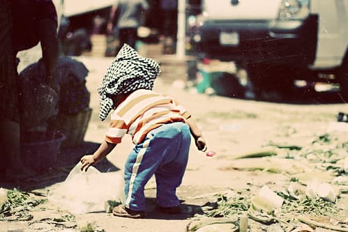 Small kid playing around